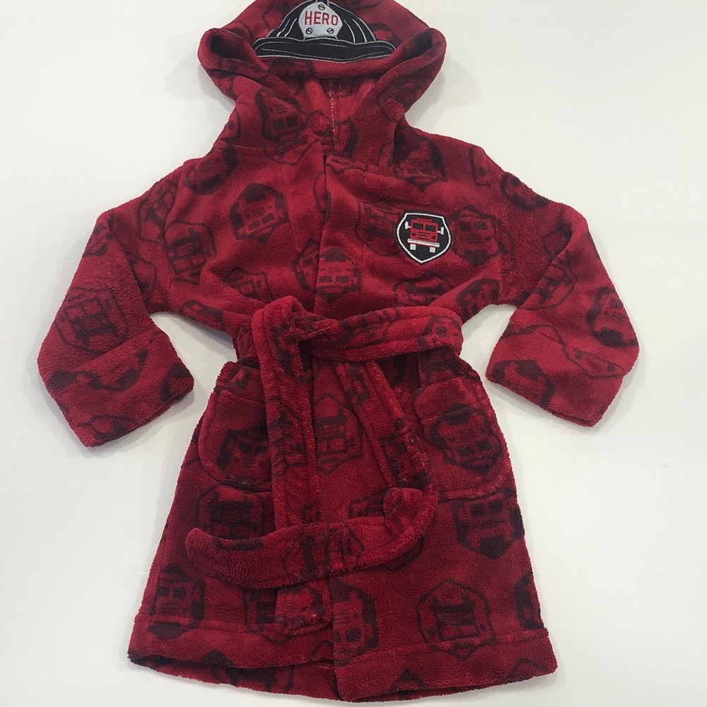 🚒 Boys’ Firetruck Housecoat – Size 2